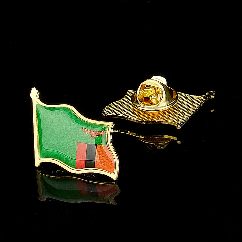 The Republic of Zambia National Patriotism Badge Country Representative Lapel Pin Brooch Clothes Accessories