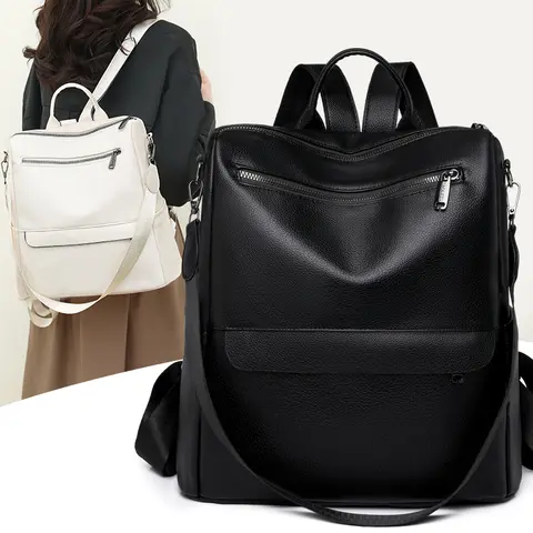 Femmes grande capacité sac à dos sacs à main de haute qualité en cuir femme Vintage sac sacs d'école voyage sac à dos dames Bookbag sac à dos