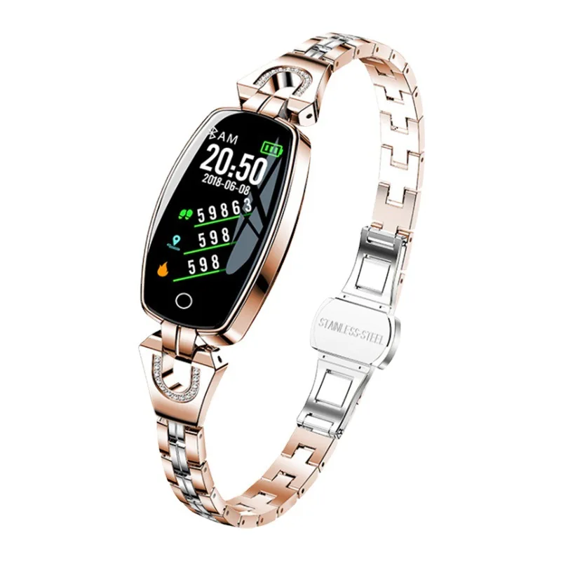 Fashion Explosion Women's Wrist Smart Watch Ladies H8 Smart Bracelet Heart Rate Blood Pressure Sports Atmospheric Trend Watch