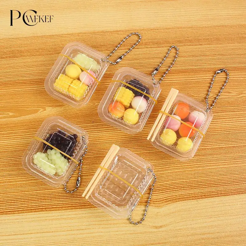 1/12 Dollhouse Mini Disposable Fruit Box With Chopsticks Dollhouse Simulation Food Model Dolls House Accessories