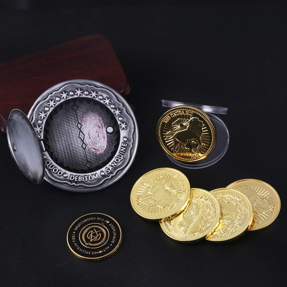 Big Size John Wick Coin Skull Keychain Blood Oath Marker Can Open Magnets Magnetically Attract Coin Props Simulation Accessories image 3