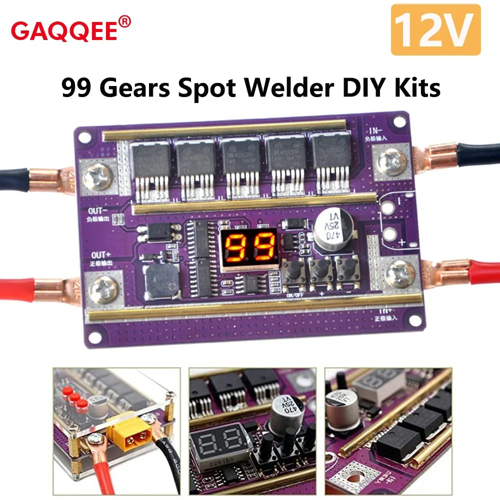 Automatic Spot Welder 12V High Power Adjustable DIY Kit for 18650 Lithium Battery Welding with Protective Shell Professional