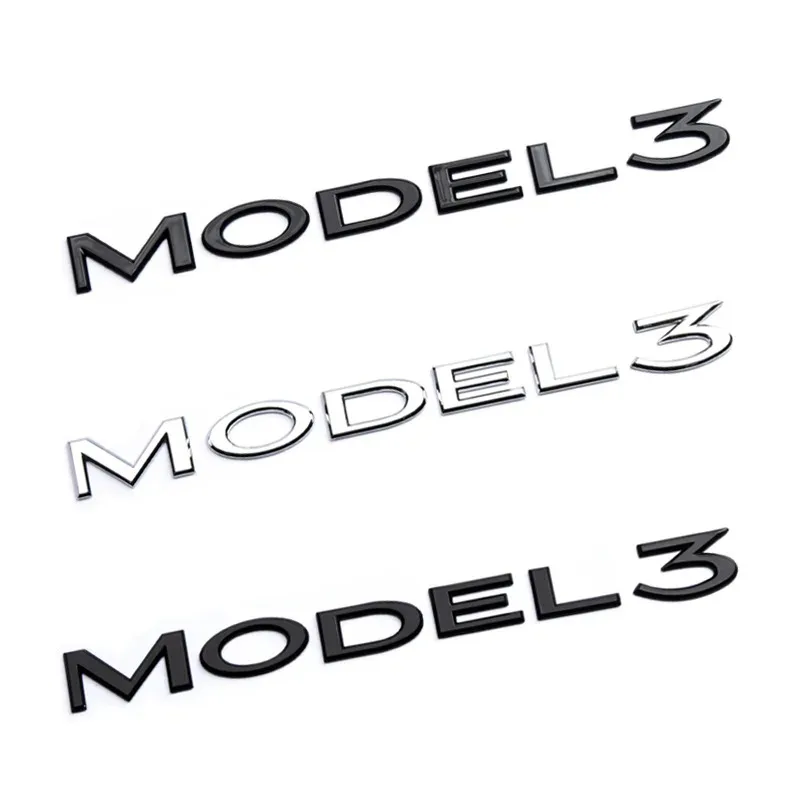 테슬라 엠블럼 ABS 레터 로고 테슬라 모델 3 Y 자동차 리어 테일게이트 트렁크 엠블럼 배지 데칼 스티커 자동차 스타일링 액세서리 썸네일 5