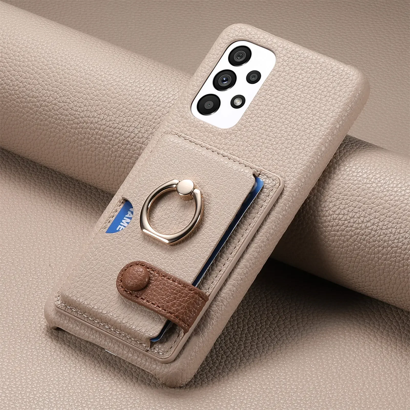 Leder-Handyhülle für Samsung S25 S23 S21 FE S26 S24 Ultra S22 Plus A17 A07 A06 A56 A16 A36 A55 mit Kartenfächern und Brieftaschenfunktion