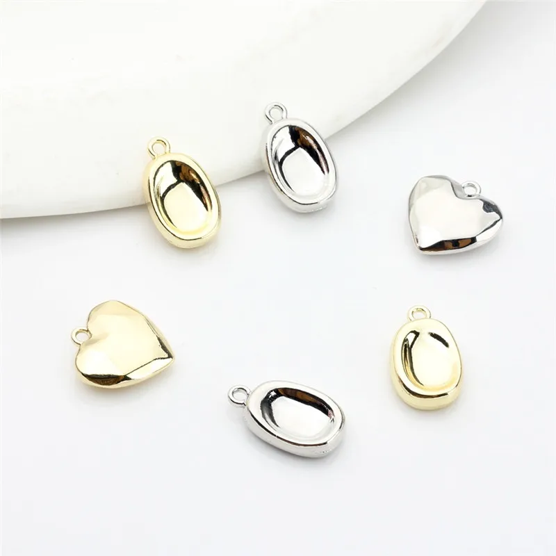 

New arrived 50pcs/lot geometry hearts/ovals shape alloy floating locket charms diy jewelry earring/garment pendant accessory