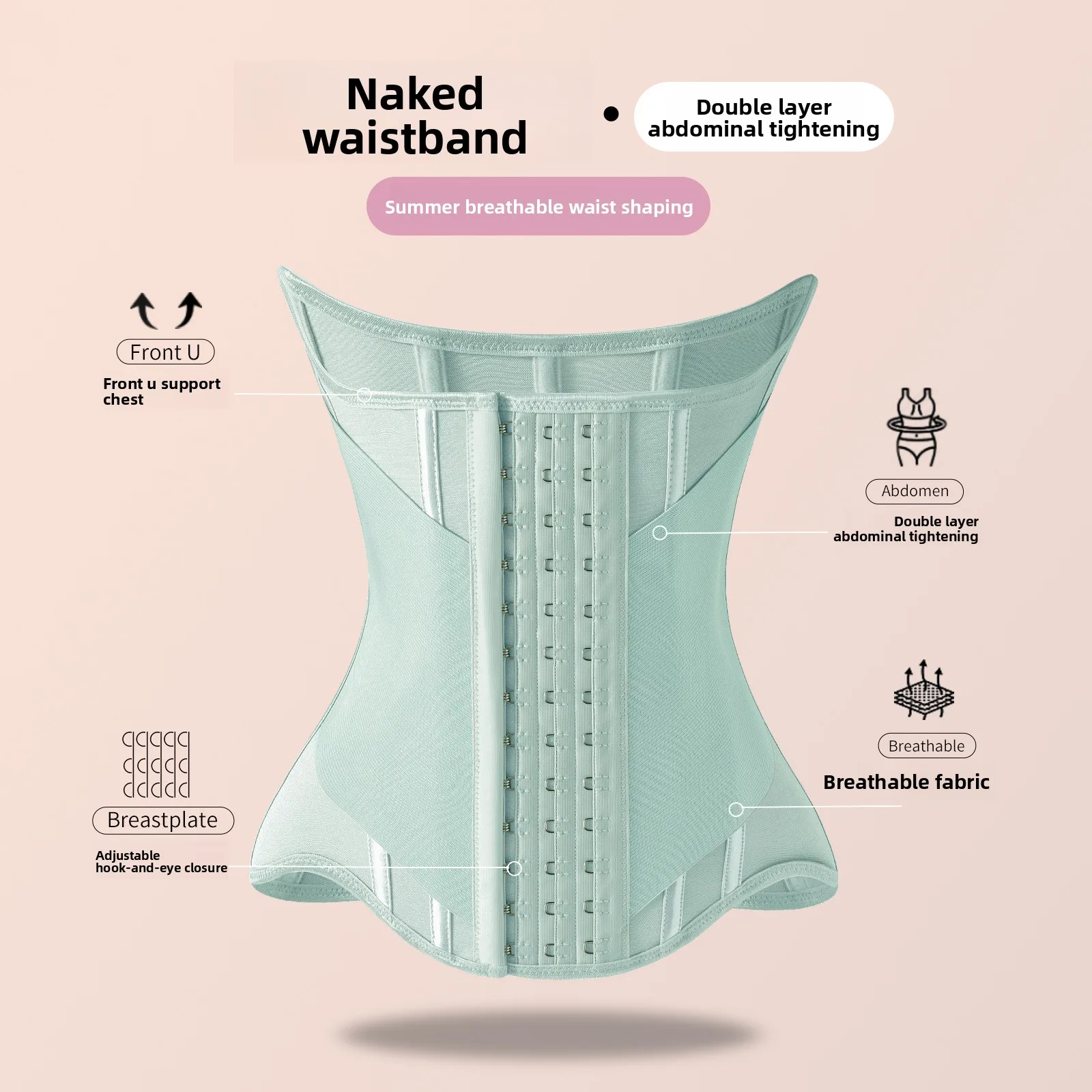 La potente gestión corporal de doble capa para apretar la cintura y escalar el abdomen, hacer ejercicio y dar forma