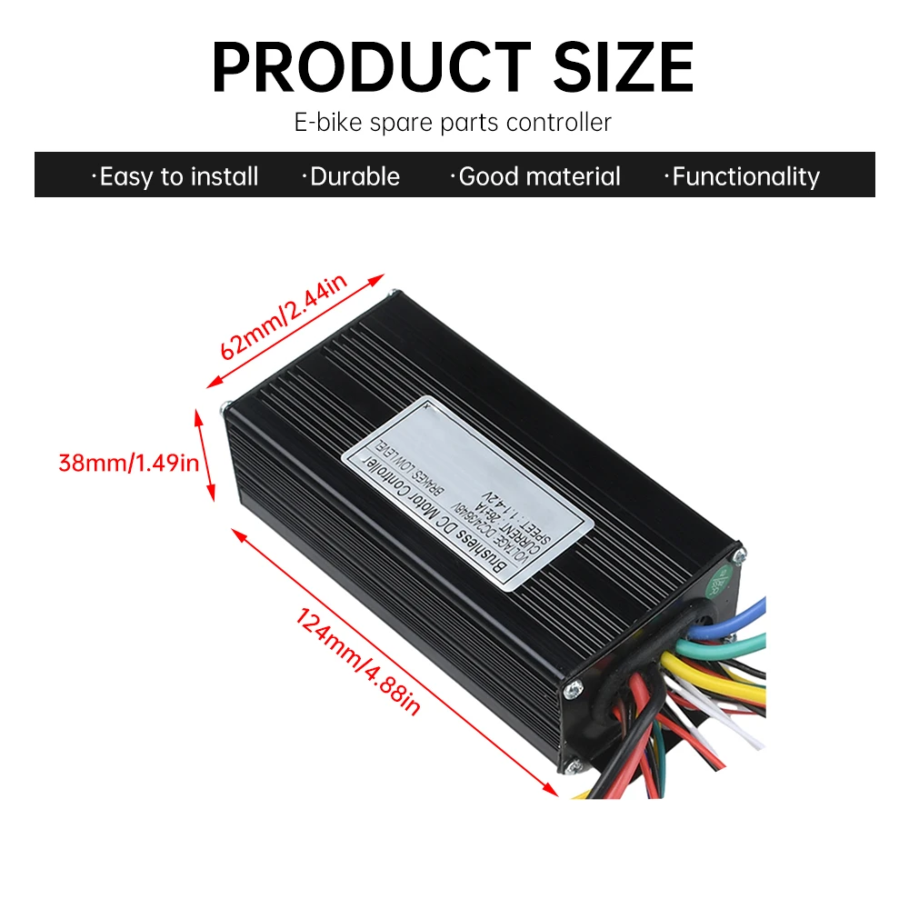 Brushless Controller 36V–72V, 350W–1500W (max 5000W) – Für E-Bike, Silber, (China)