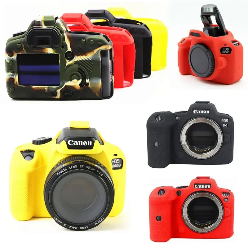 

camera bag for Canon EOS R8 R10 R6 R7 M50 90D 60D 800D 1300D 6d2 5D 6D Mark II 5dii 5D2 T7i T6 t8i silicone skin case cover