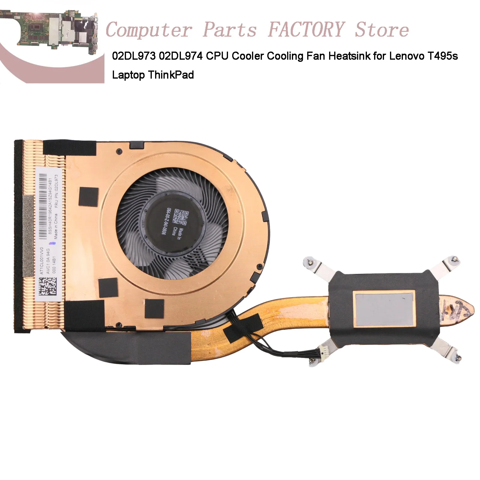 

02DL973 02DL974 CPU Cooler Cooling Fan Heatsink for Lenovo T495s Laptop ThinkPad