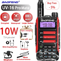 Baofeng UV16ProMate 10W Walkie Talkie UV-16 ProTransceiver Dual Band CB Ham TwoWay Radio Type-C caricatore USB UV9R UV5R Interphone