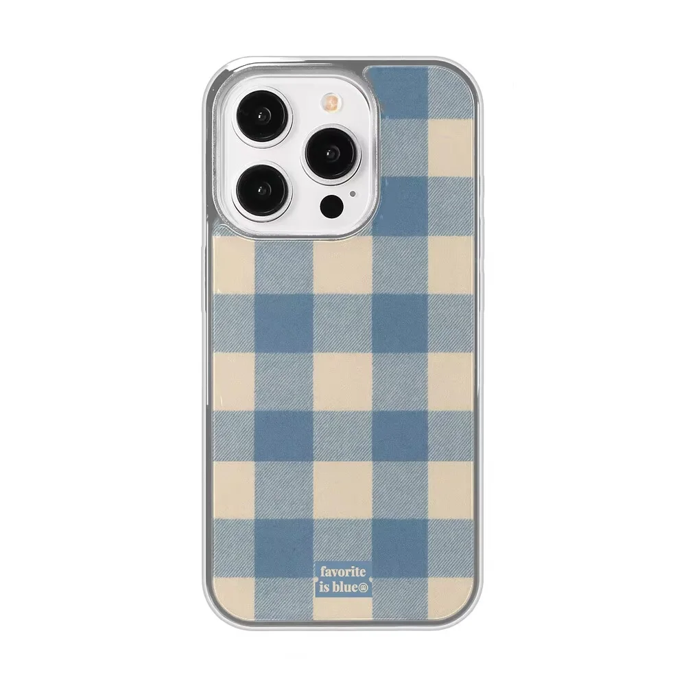 Patchwork Stripes Grid Pattern Electroplated Drip Glue Phone Case For iPhone 17 Air 16 Pro Max 15 14 Plus 13 12 11 Back Cover