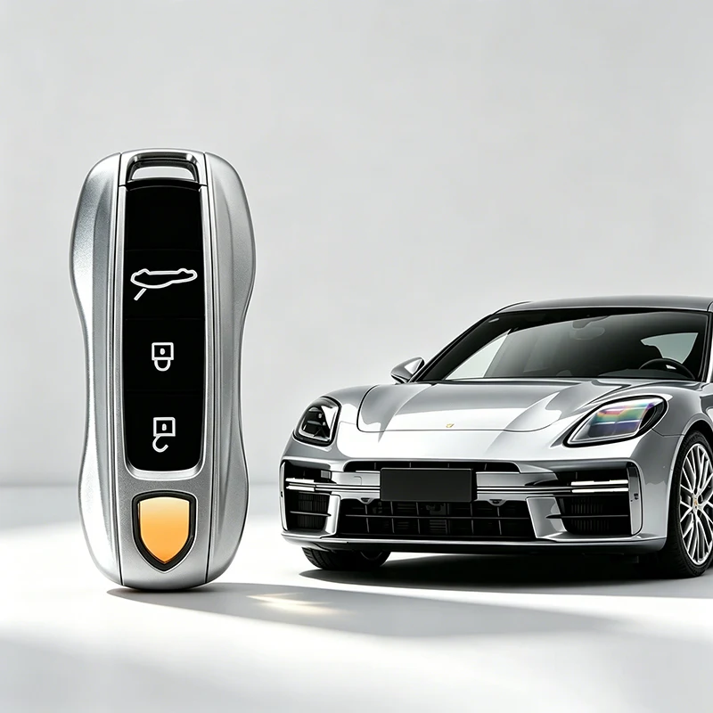 Autosleutel hoesje Bordeauxrood vervangende schaal voor Porsche Cayenne Macan Panamera 911 718 Boxster Cayman Taycan 2010-2024