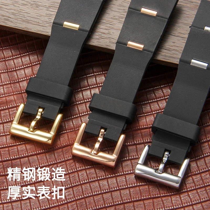 rubber foldable watch strap with convex mouth 22-8mm 24mm silicone for men Compatible with BV DIAGONO series
