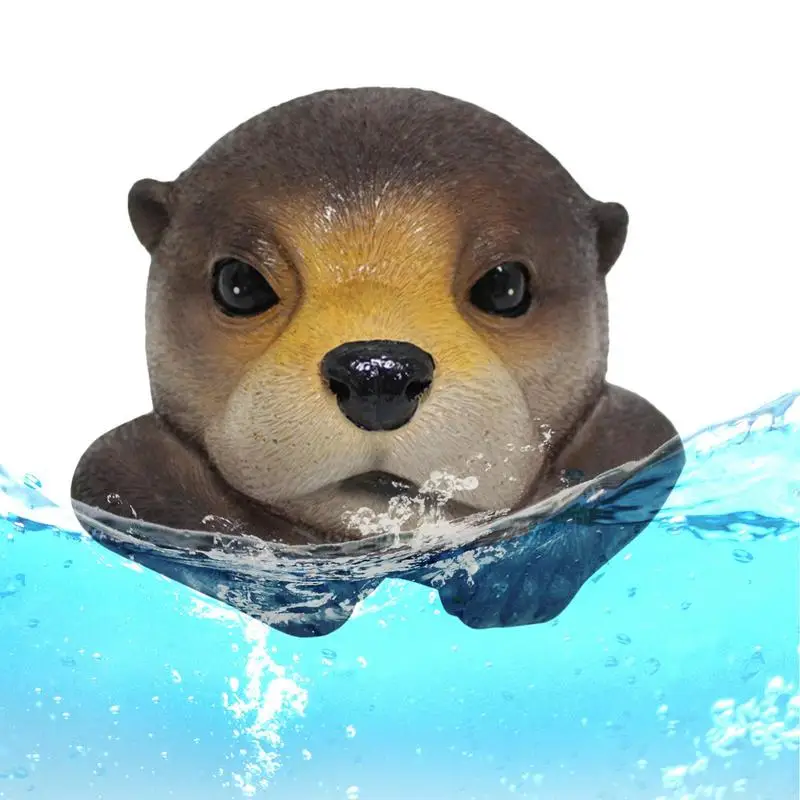 Floating Otters For Pond Yard Resin Otters Shape Floating Pool Decoration Cute Floating Statue Weather Resistant Fish Pond