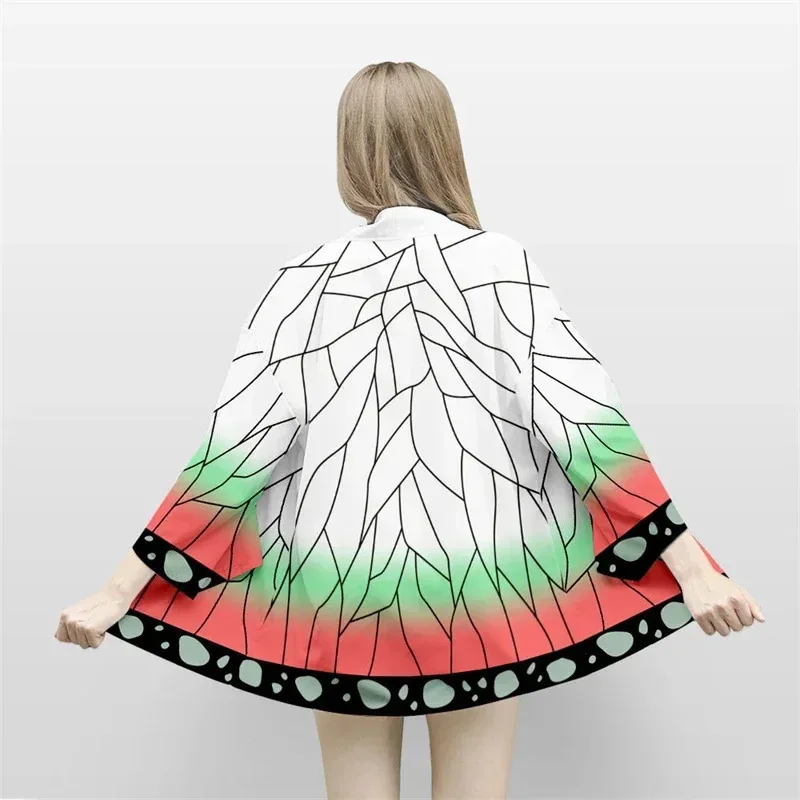 Anime Demon Slayer Kimetsu No Yaiba Haori Kimono Cosplay Kamado Nezuko abrigo camisa disfraces de Halloween para niños adultos