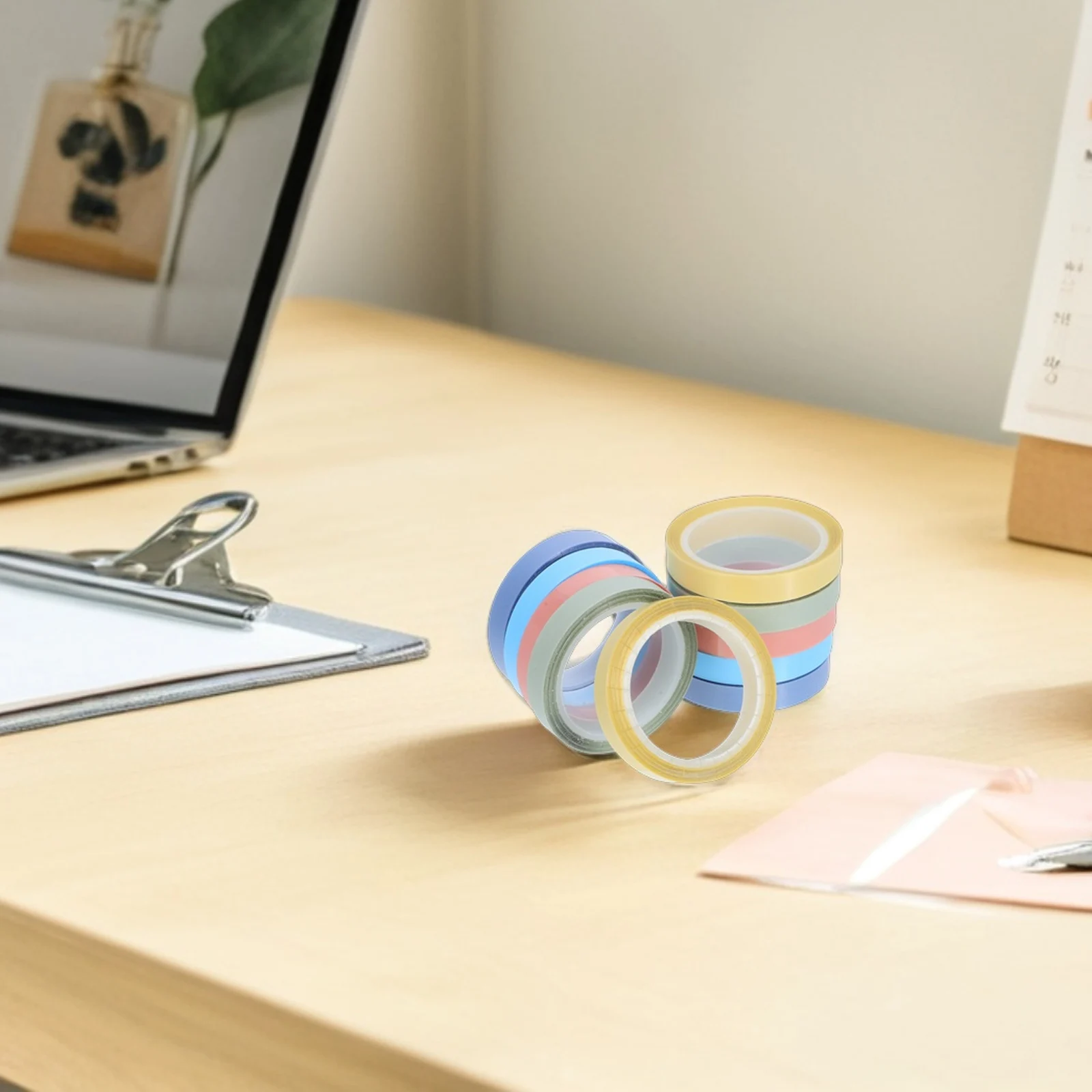 10 قطعة 10 لفات شريط لاصق شفاف قابل للكتابة لاصق شفاف علامات الصفحة للمدرسة مكتب مؤشر ملصقات للتسمية #5