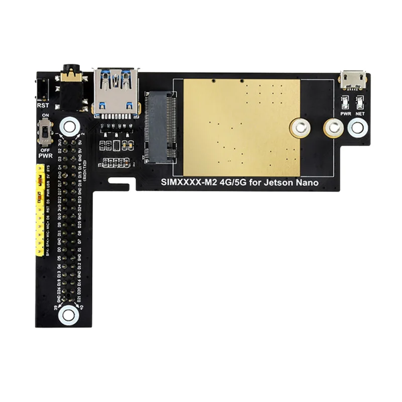 وحدة SIM8202G M2 5G لـ Jetson Nano 5G/4G/3G لوح تمديد للمناطق مع تغطية إشارة 5G Sub-6G قابس أمريكي سهل الاستخدام