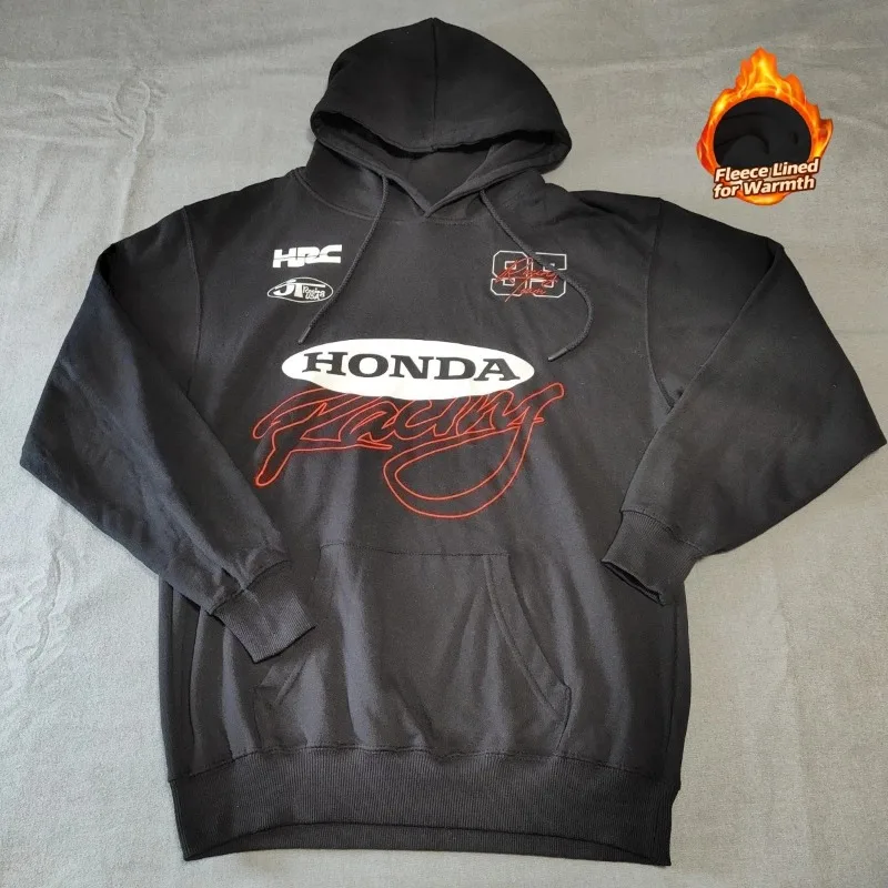 

Honda Motorcycle Racing Auto Style Men's Spring Autumn Hoodie Casual Sportswear Moto Graphic Wear 100% Cotton Velvet Sweater