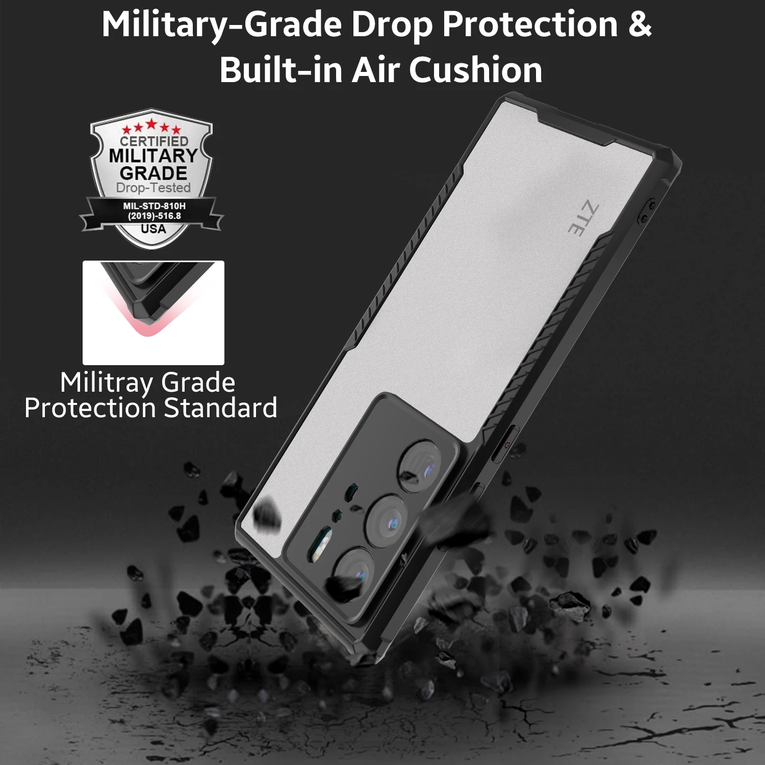 진짜 순수 탄소 섬유 케이스 ZTE Axon 40 ultra 울트라 오리지널 공식 디자인 아라미드 섬유 커버, ZTE Axon 40 ultra 프로 울트라 5G 케이스