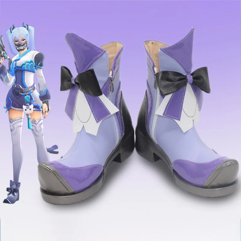 Dva Scarpe Cosplay Gioco Overwatch Gioco di ruolo Stivali in ecopelle per donna