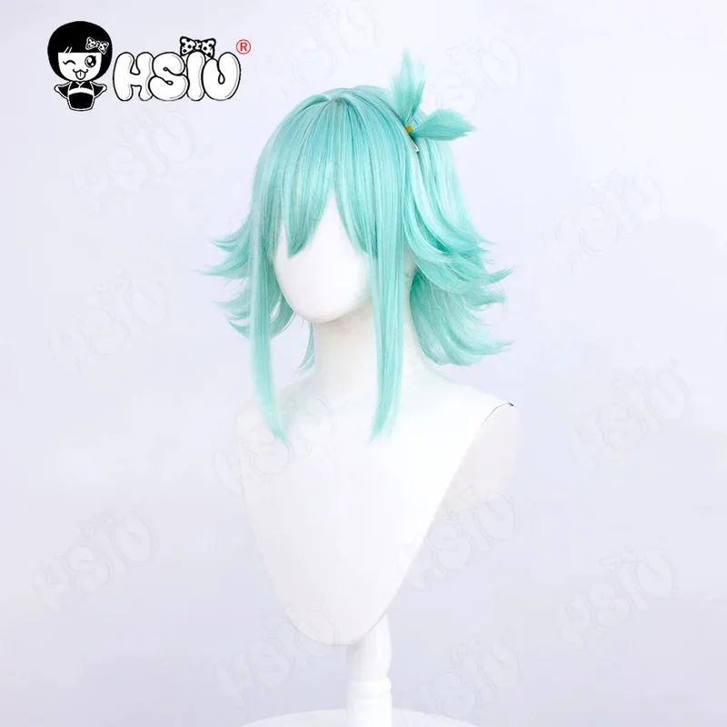 Basil Cosplay Wig Game OMORI Cosplay HSIU 35cm shallow lake green yellow short hair Heat Resistant Synthetic Wig+Wig cap