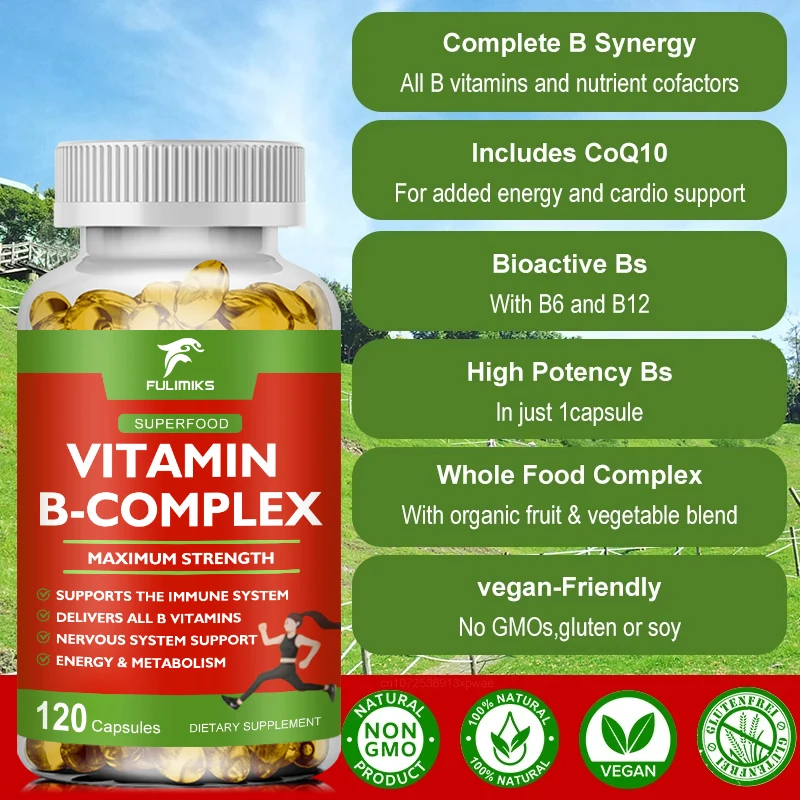 Organic Multivitamin B Capsule Anti-oxidation Skin Repair liver Health&Energy Care VB Complex Vitamins Daily Supplement