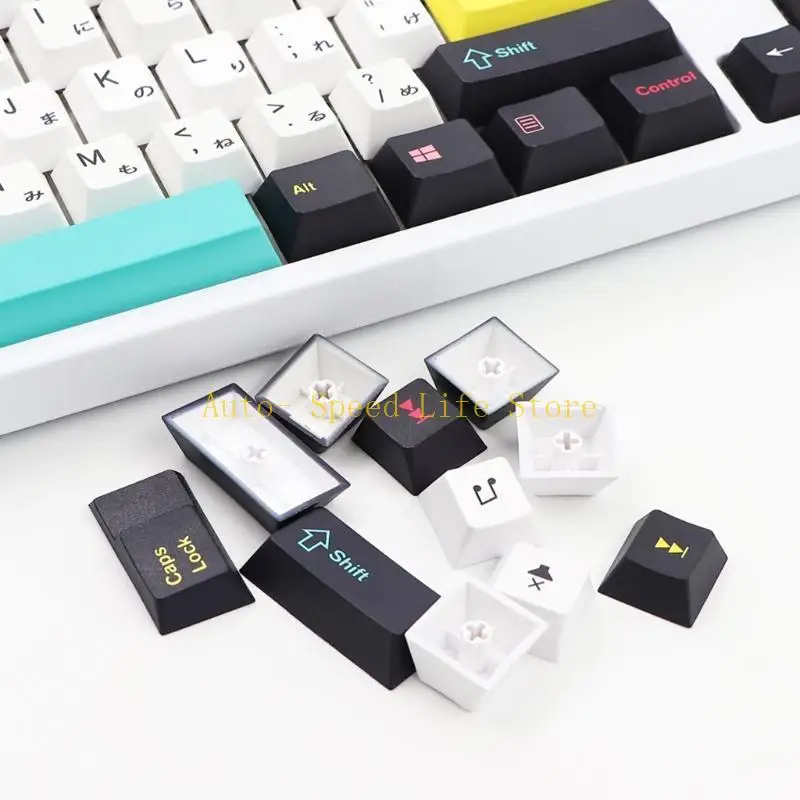 

02DA 121 for Key Set Future Funks PBT Keycap Dye Sub Keycaps for For Cherry MX Switch Mechanical Keyboard GK61 64 84 TKL87 98