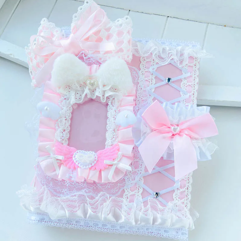 A5 Card Album Y2K Photocard Binder Handmade Ribbon Collect Book Top Loader Lace Ballet Poca Kpop Kawaii Sweet Girl Gift