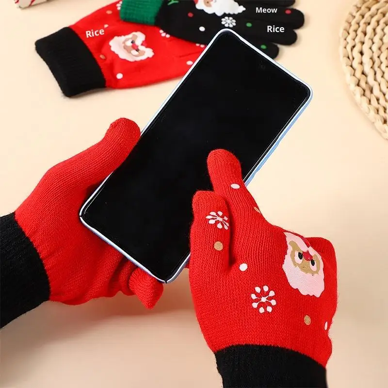 قفازات سانتا كلوز الكرتونية الرائعة؛ هدية شتوية مثالية لشاشة اللمس للأطفال والكبار. #3