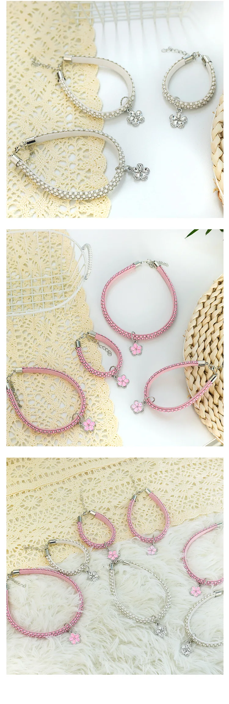 Funkelndes Strass-Haustierhalsband Verstellbarer Blumenanhänger Elastische Katzen- und Hundehalskette Schmuck Niedliches Welpen- und Kätzchen-Accessoire – Detail 5