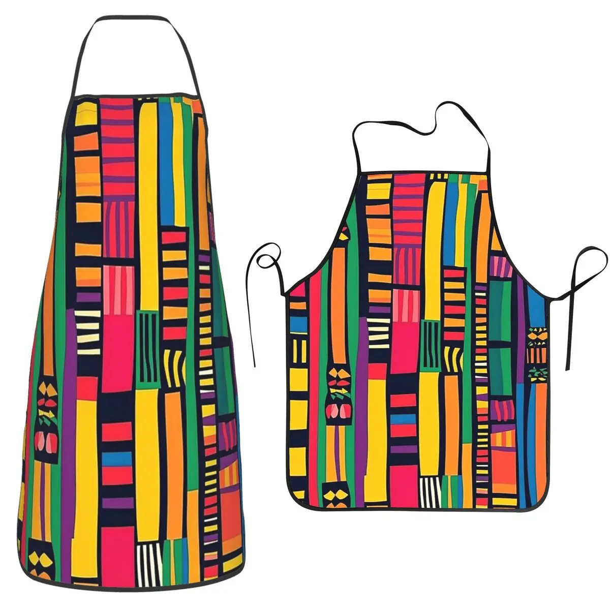 African Africa Kente Cloth Textile Celebrate Heritage Apron Chef Cooking Tablier Bib Kitchen Cleaning Pinafore for Women Men