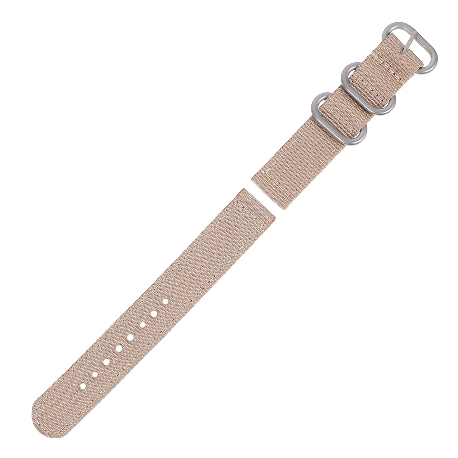 

18mm Durable Nylon Watch Strap Khaki 2-Joint Wristband for Replacement Breathable Fitness Accessory 18mm Watch Strap