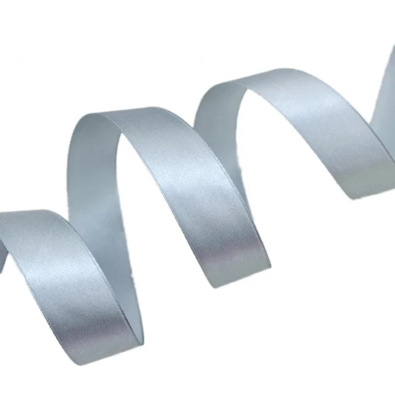 25 Yards/Roll Gray Single Face Satin Ribbon Wholesale Gift Wrapping Christmas Handmade DIY Ribbons