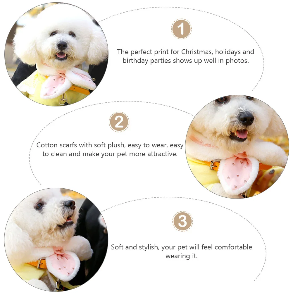 

Pet Scarf Comfortable Dog Neckwear Easy Clean Attractive Warm Christmas Birthday Party Photoshoot Adorable Costume