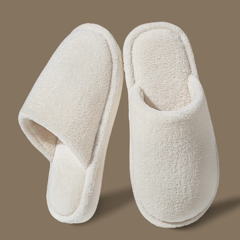 Women's Winter Outdoor Anti Slip Warm Cotton Slippers Soft Fleece Lined Indoor Floor Mules Shoes Couple Thick Sole Fluffy Shoes