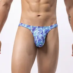 Seamless Men Thongs Sexy Low-rise Underwear Mini Panties T-back Underpants Multi-color Ice Silk Big Penis Pouch G-string Tangas