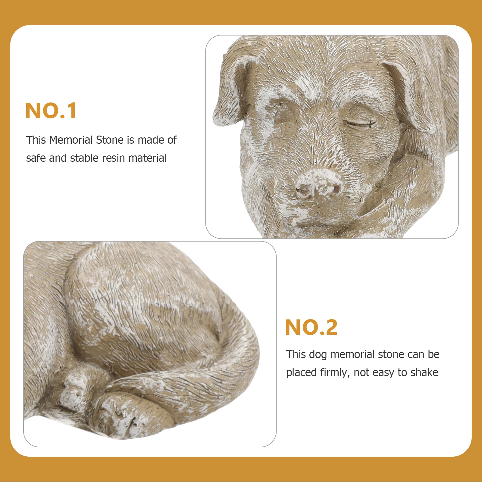 

Memorial Resin Statue Marker Durable Garden Ornament Dog Statues Outdoor Tribute Plaque Grave Markers Grave Memorial