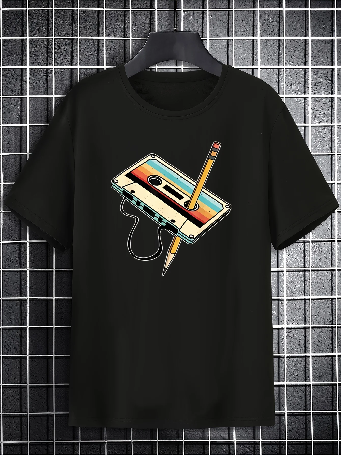 

Vintage Tape Recorder Audio Cassette Tape T-Shirt 100% Cotton O-Neck Short Sleeve Summer Casual Mens T-shirt Streetwear