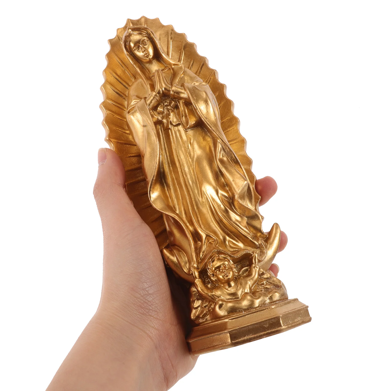 تمثال مريم العذراء من الراتنج ديكور داخلي وخارجي شخصية الأم المباركة لرف المكتب فكرة هدية عيد الميلاد الروحية