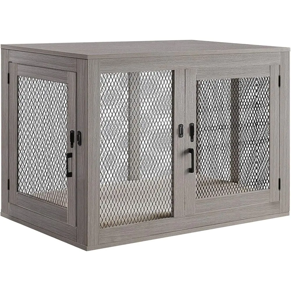 

Elegant Dog Crate: Multi-Purpose Furniture for End Table or Nightstand - Suitable for Small to Medium Dogs - Stylish Driftwood F