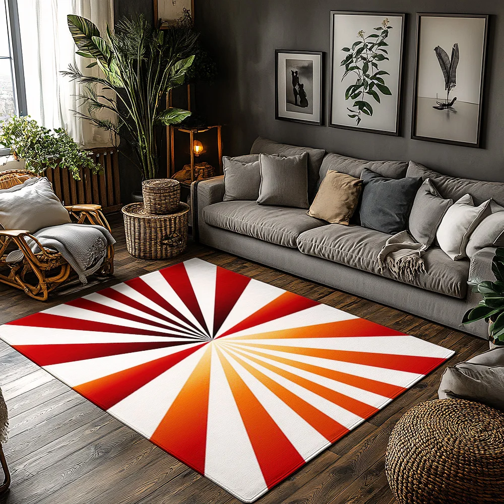 

Коврик Tuniu в красно-белую полоску, нескользящий коврик, домашний декор, напольный коврик для спальни, гостиной, декоративный коврик