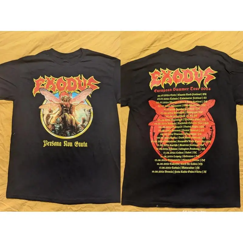 

Exodus European Summer Tour 2024, черная футболка всех размеров для фанатов AR1002