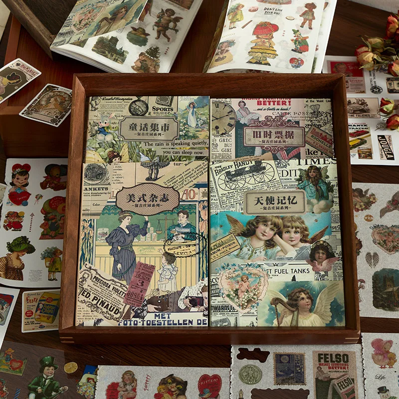 20 Post-Papierbücher, Retro-Tagebuchmaterialien, DIY-Dekorationsaufkleber, zum Dekorieren von Papier-Tagebüchern, Hintergrundmaterialien, Kunst