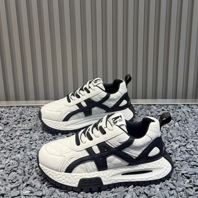 

Men Retro Platform Sneakers 2026 Spring Breathable Artificial Leather Vulcanized Shoes Outdoor Men Walking Casual Shoes Zapatos