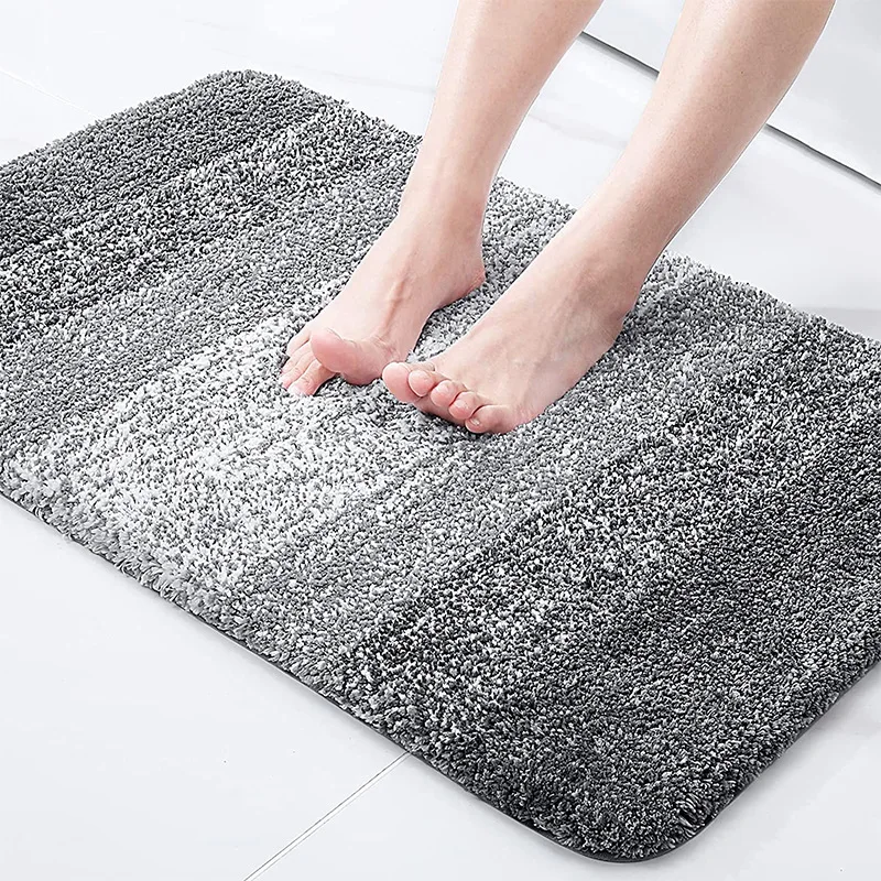 Microfiber Bathroom Floor Mat Thick Cm Absorbent Anti Slip Machine Washable Doorway Rug Soft Rectangular Shower Toilet Foot Pad