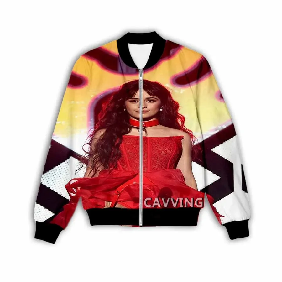 New Fashion Women/Men's 3D Print Camila Cabello   Zipper Bomber Jackets Men Overcoat Mens Coat Zip Up Jackets  SS2