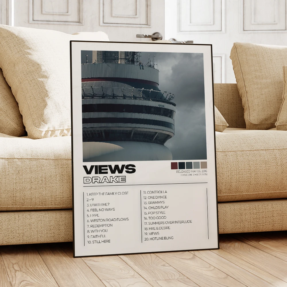 3pcs/Set Modern Drake Albums Cover Songs Rap Wall Art Aluminum  Frame Canvas Painting Posters For Living Room Bedroom Home Decor