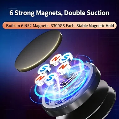 Magnetic car mobile phone holder, weightless design, suitable for all mobile phones, can place mobile devices and GPS navigators