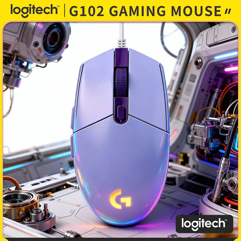 

Игровая мышь Logitech G102, время отклика 1 мс, регулируемое разрешение 8000 DPI, RGB-подсветка, 6 кнопок для киберспортивных турниров