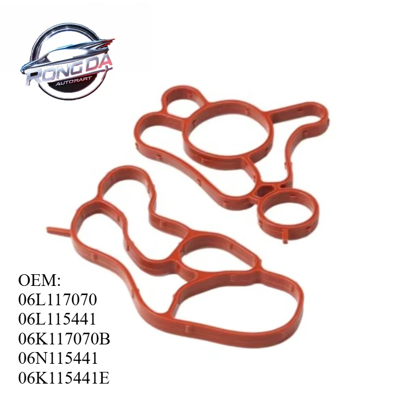 

OEM 06L117070 06L115441 06K117070B 06N115441 Brand New 5Pcs Engine Oil Cooler Gasket For Audi Volkswagen 3rd Generation